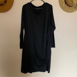 NWOT Women’s Apt. 9 Black Sparkle Longsleeve T-shirt Dress - plus size